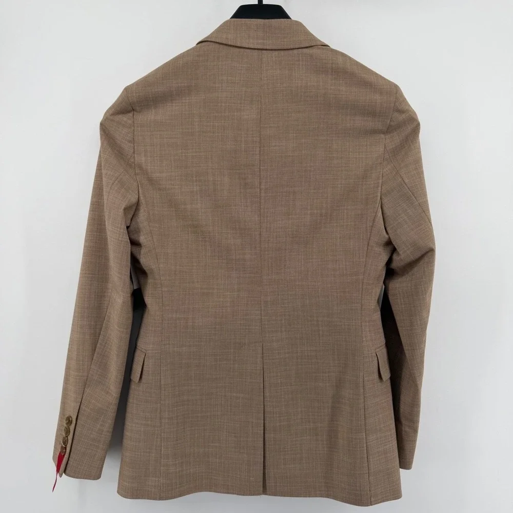 J. Ferrar Blazer Mens 40 Reg Brown Slim Fit Sport Coat Single Button Textured